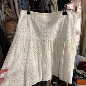 Tory Burch Cream Lace A-Line Skirt